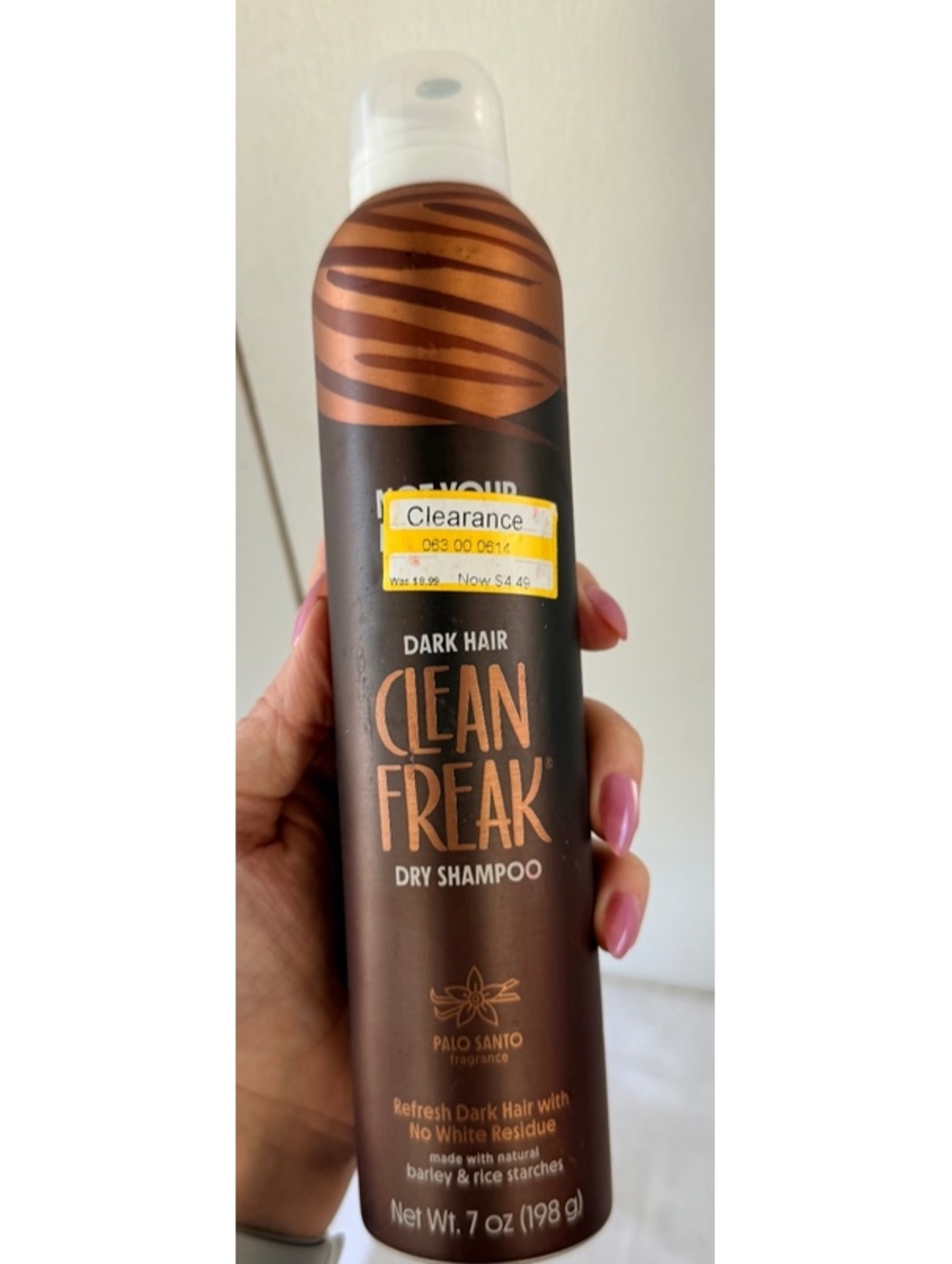Not Your Mother's Clean Freak Dark Hair Dry Shampoo Palo Santo Fragrance 7 oz